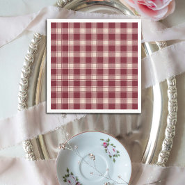 Maroon Gingham Herfst Autumn Servet