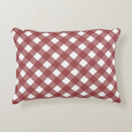 Maroon Gingham Print Accent Pillow Kussen