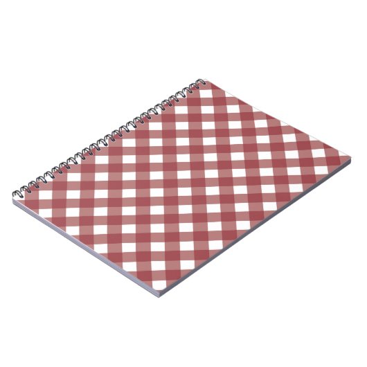 Maroon Gingham Print Notebook Journal Notitieboek (Linkerzijde)