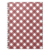 Maroon Gingham Print Notebook Journal Notitieboek (Voorkant)