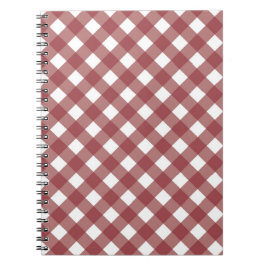 Maroon Gingham Print Notebook Journal Notitieboek