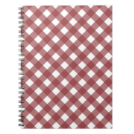 Maroon Gingham Print Notebook Journal Notitieboek (Voorkant)