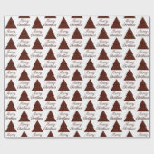 Maroon glitter kerstboom - vrolijke kerstmis cadeaupapier (Vlak)