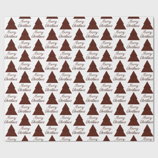 Maroon glitter kerstboom - vrolijke kerstmis cadeaupapier (Vlak)