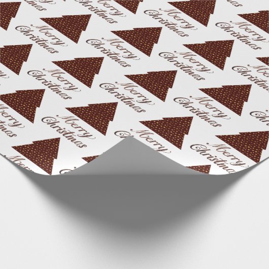 Maroon glitter kerstboom - vrolijke kerstmis cadeaupapier (Hoek)