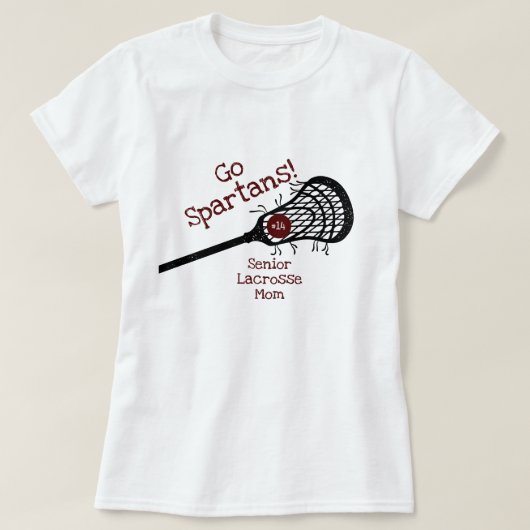 Maroon Go Team Lacrosse mama T-shirt (Design voorkant)
