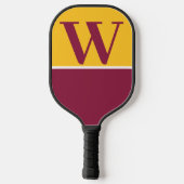 Maroon & Gold 2 College Monogram Pickleball Paddle (Achterkant)