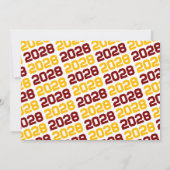 Maroon & Gold 3 Foto Afstuderen Uitnodiging (Achterkant)