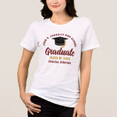 Maroon Gold Afstuderen 2025 Afstuderen Vrouwen Tri-Blend Shirt (Voorkant)