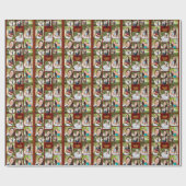 Maroon Gold Afstuderen 9 Photo Collage Afstuderen Cadeaupapier (Vlak)