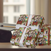 Maroon Gold Afstuderen 9 Photo Collage Afstuderen Cadeaupapier