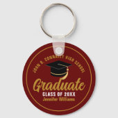 Maroon Gold Afstuderen - Aangepast 2023-Afstuderen Sleutelhanger (Voorkant)