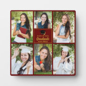 Maroon Gold Afstuderen Collage Afstuderen 6 Foto Fotoplaat (Voorkant)