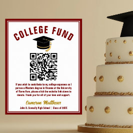 Maroon Gold Afstuderen College Fund QR-code Poster