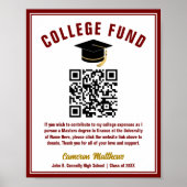 Maroon Gold Afstuderen College Fund QR-code Poster (Voorkant)