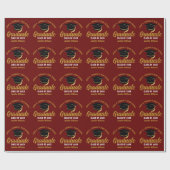 Maroon Gold Afstuderen Custom 2025 Afstuderen Cadeaupapier (Vlak)