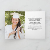 Maroon Gold Afstuderen Foto Arch Folded Afstuderen Aankondiging (Binnen)