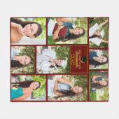 Maroon Gold Afstuderen Fotocollage Afstuderen Fleece Deken (Voorkant (Horizontaal))