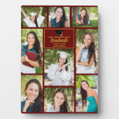 Maroon Gold Afstuderen Fotocollage Afstuderen Fotoplaat (voorkant)