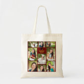 Maroon Gold Afstuderen Fotocollage Afstuderen Gift Tote Bag (Voorkant)