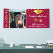 Maroon & Gold Afstuderen Fotoklas van 2025 Spandoek (Beurs)