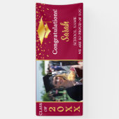 Maroon & Gold Afstuderen Fotoklas van 2025 Spandoek (Verticaal)