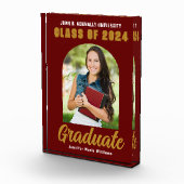 Maroon Gold Afstuderen Modern Custom Afstuderen Fotoblokken (Rechts)
