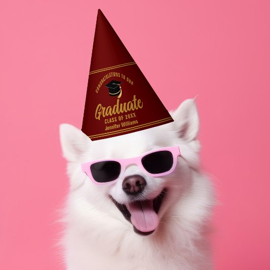 Maroon Gold Afstuderen op maat 2025 afstudeerfeest Feesthoedjes