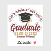 Maroon Gold Afstuderen - persoonlijk Afstuderen 20 Sticker (Vel)