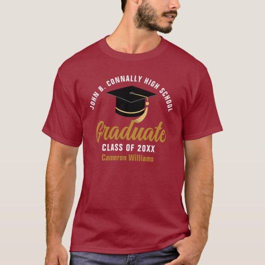 Maroon Gold Afstuderen - persoonlijk Afstuderen 20 T-shirt (Voorkant)