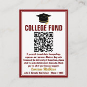 Maroon Gold Afstuderen Photo College Fund Informatiekaartje (Voorkant)