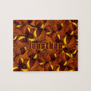 Maroon Gold Basketbal Jongens Meisjes Team Kleuren Legpuzzel