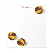 Maroon Gold Basketbal Team Kleuren Aangepaste naam Notitieblok (Voorkant)