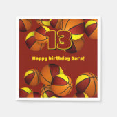 Maroon Gold Basketbal Team Kleuren Sportfeest Servet (Voorkant)