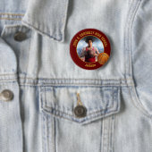 Maroon Gold Basketball Player Photo High School Ronde Button 5,7 Cm (In situ)