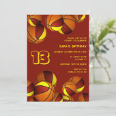 Maroon Gold Basketballs kinder sportverjaardag Kaart (Staand voorkant)