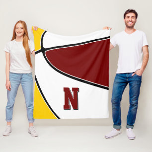 Maroon Gold basketbalteam kleurt jongens meisjes Fleece Deken