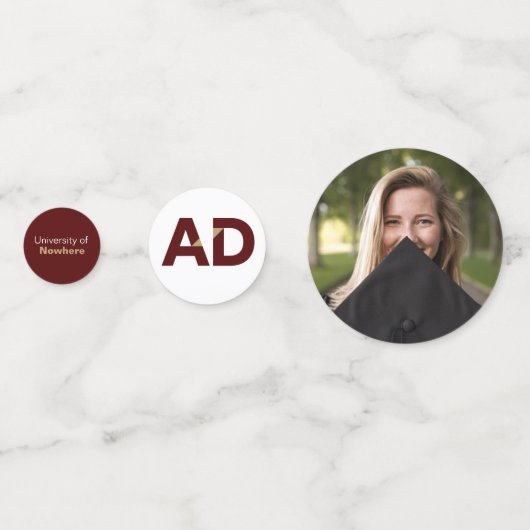 Maroon Gold Big Bold Angle Cut Afstuderen Confetti (Voorkanten)