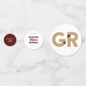 Maroon Gold Big Bold Angle Cut Afstuderen Confetti (Achterkanten)