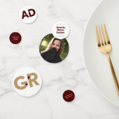 Maroon Gold Big Bold Angle Cut Afstuderen Confetti (Groep)