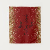 Maroon Gold Black verjaardagsfeestje Fotobooth Tek Wandkleed (Voorkant)