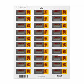 Maroon Gold Chalkboard Afstuderen retouradres Etiket (Full Sheet)