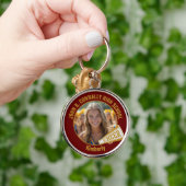 Maroon Gold Cheerleader Photo High School Sleutelhanger (Hand)