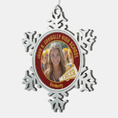 Maroon Gold Cheerleader Photo High School Tin Sneeuwvlok Ornament (Rechts)