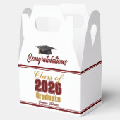 Maroon Gold Class of 2026 Graduation Party Bedankdoosjes (Geopend)