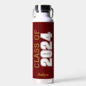 Maroon Gold Class van 2024 gepersonaliseerd Afstud Waterfles (Voorkant)