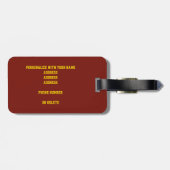 Maroon Gold Club Team Kleuren Basketbal Bagagelabel (Achterkant horizontaal)