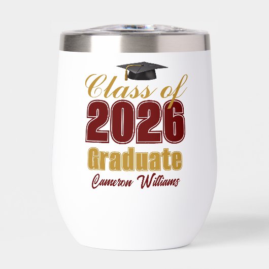 Maroon Gold Customized Class of 2026 Graduation (Voorkant)
