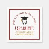 Maroon Gold Dental School Custom Graduation Party Servet (Voorkant)