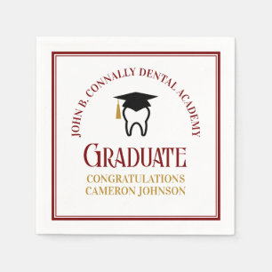 Maroon Gold Dental School Custom Graduation Party Servet